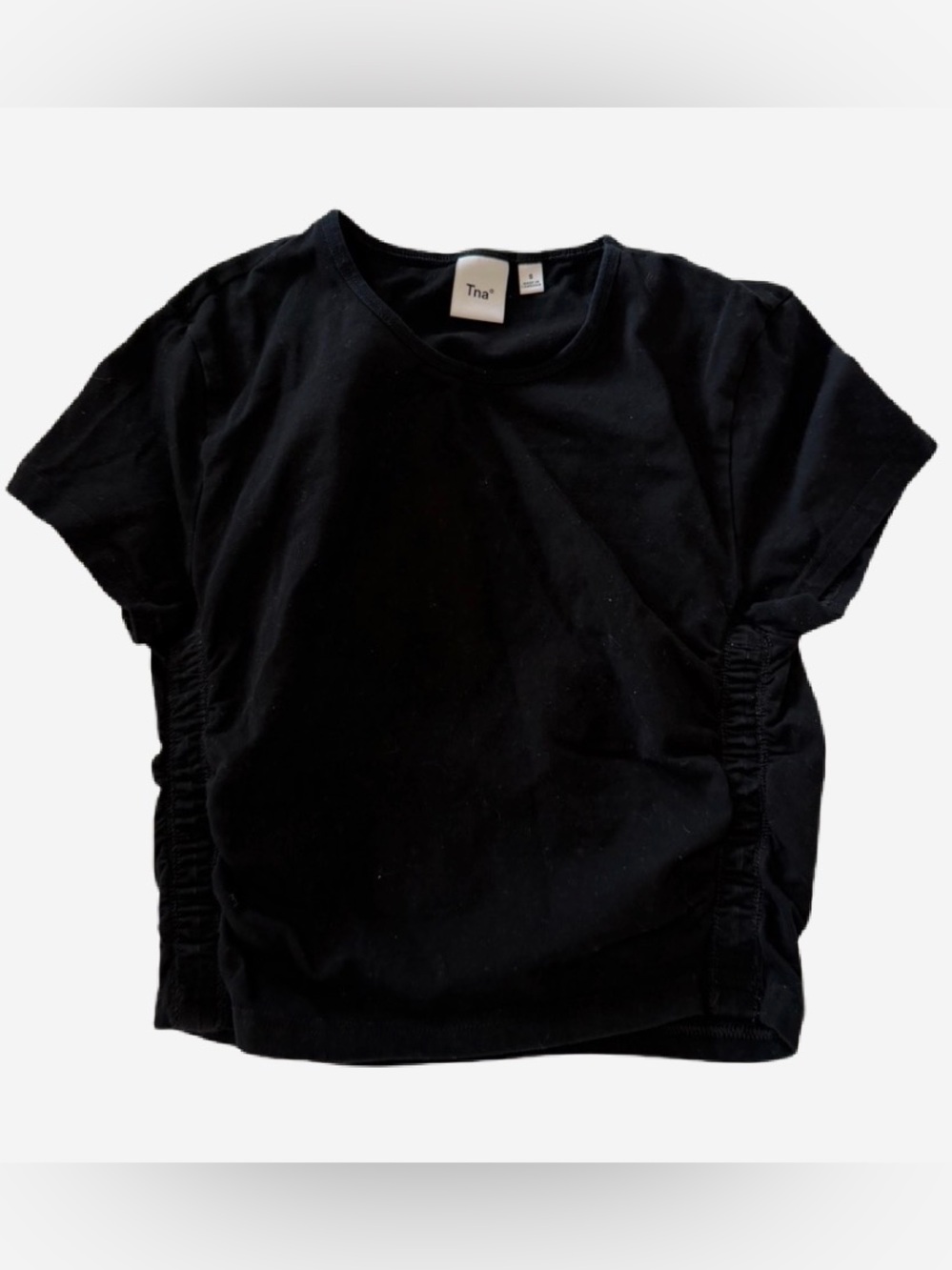 TNA Black Ruched Side Tee